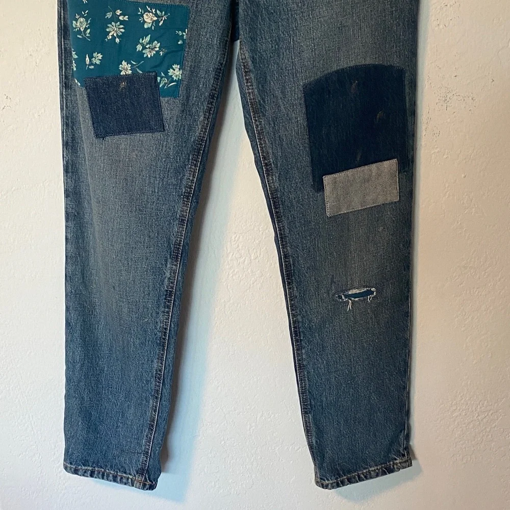 Ralph Lauren Women’s Patchwork Boyfriend Fit Blue Jeans - Picture 5 of 11